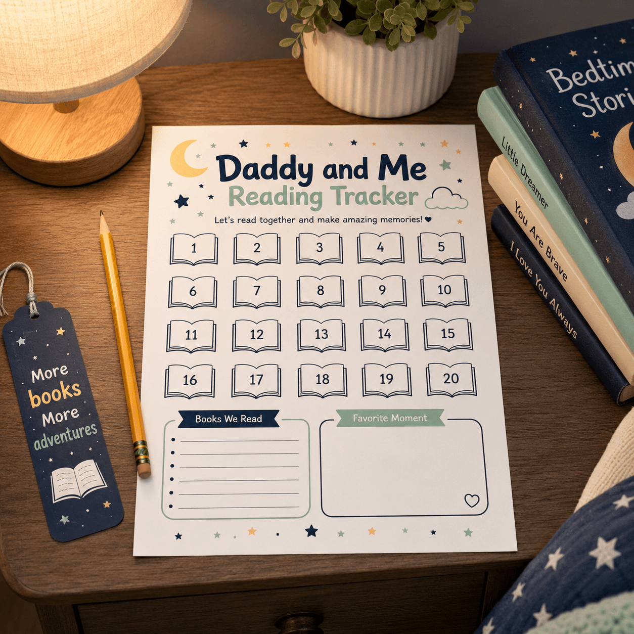 Tracker di lettura per me e papà free printable preview