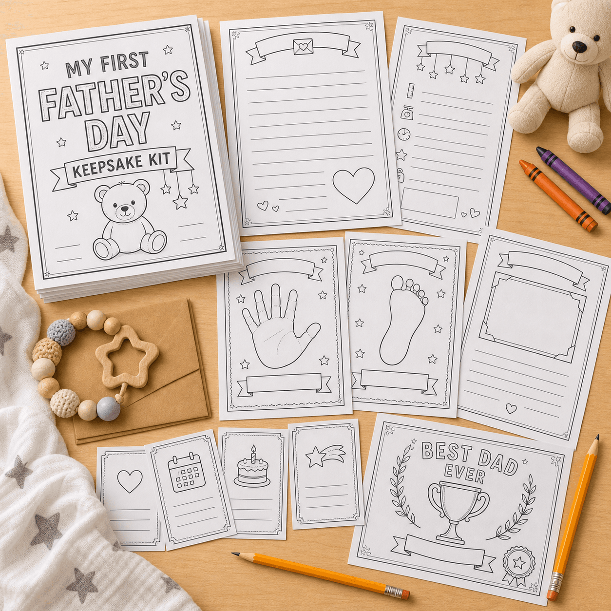 Kit de lembranças para bebês do primeiro dia dos pais product preview