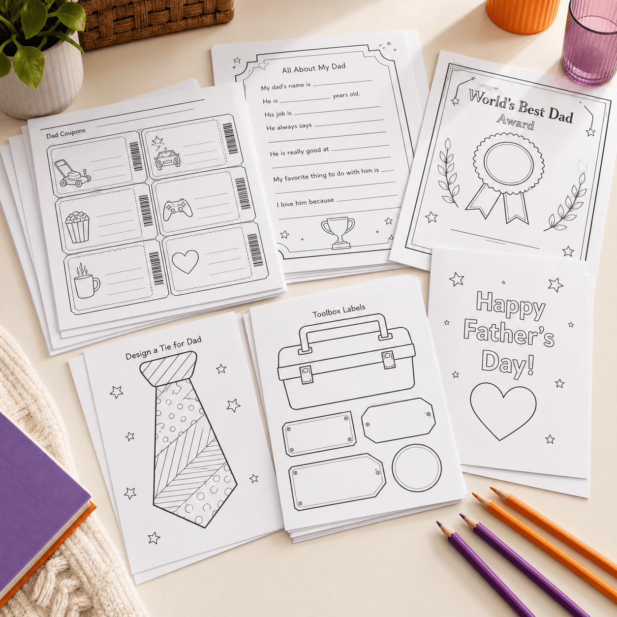 Buono per papà e kit ricordo da compilare product preview