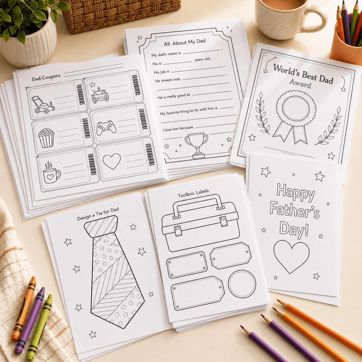 Buono per papà e kit ricordo da compilare product preview