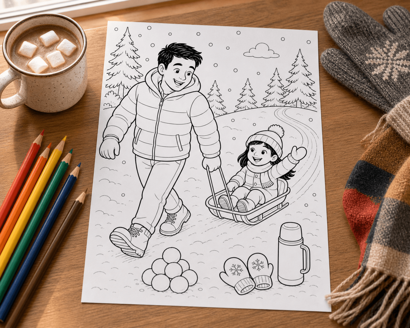 Dad's Snow Day Sled Team product photo