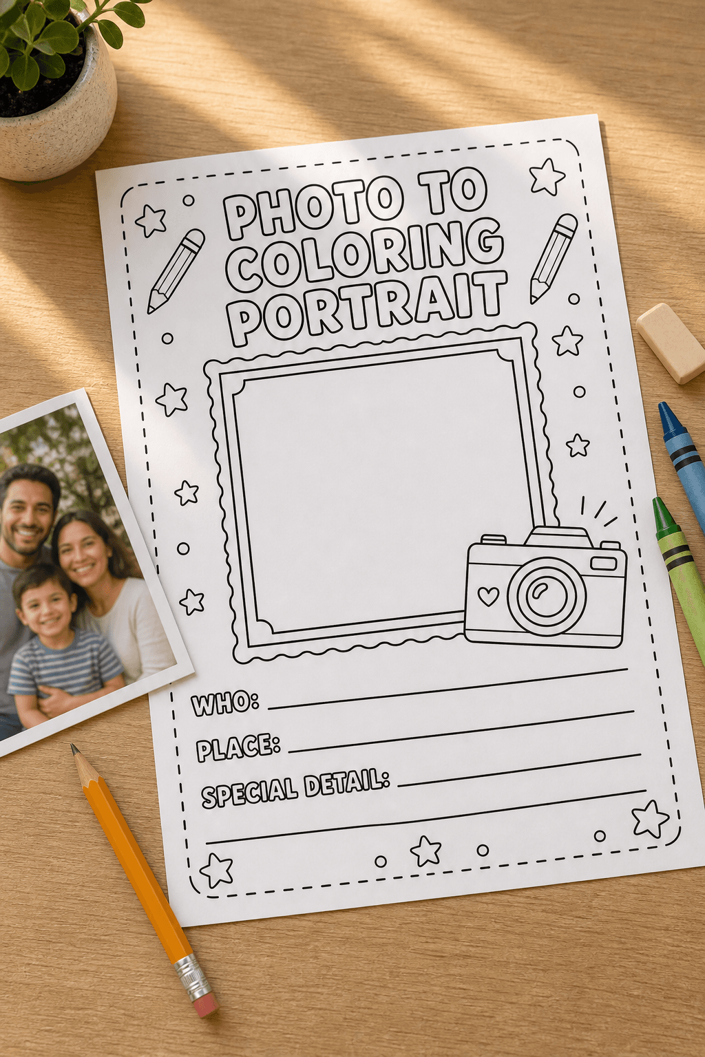 Photo-To-Coloring Portrait Prompt product photo